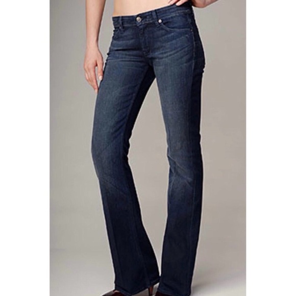 7 For All Mankind Flynt Mid-Rise Flare Jeans Sz 28 - Picture 1 of 5